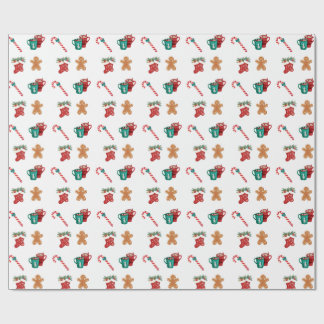 Papel De Regalo Combining the vibrant Christmas icons Wrapping Pap