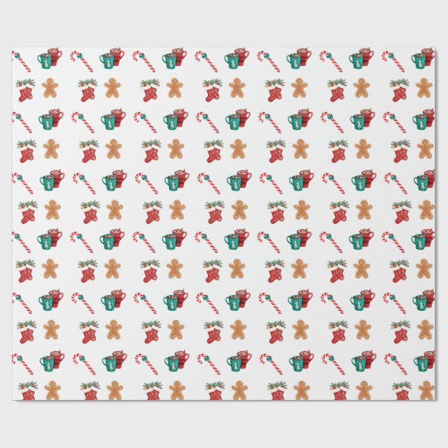 Papel De Regalo Combining the vibrant Christmas icons Wrapping Pap (Superficie plana)