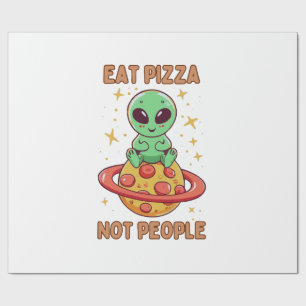 Papel De Regalo Come pizza no personas