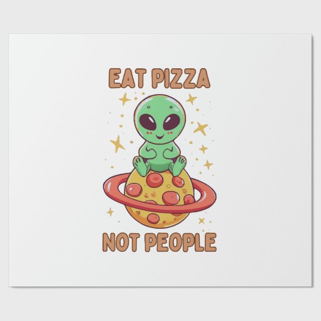 Papel De Regalo Come pizza no personas (Superficie plana)