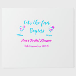 Papel De Regalo Comencemos divertido baby shower rosa azul vidrio