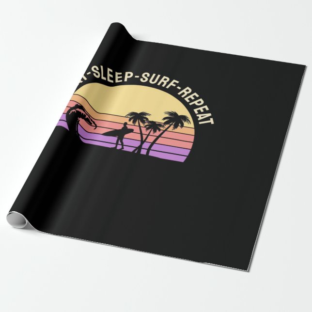 Papel De Regalo Comer Dormir Surf Repetir (Desenrollado)