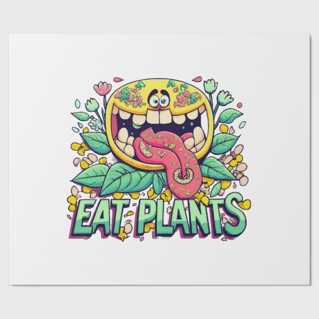 Papel De Regalo Comer Plantas (Superficie plana)