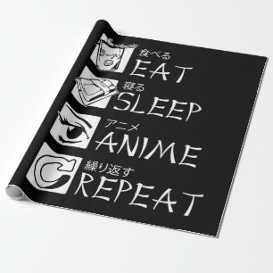 Papel De Regalo Comer Sleep Anime Repetir Idea de Regalo Cosplayer