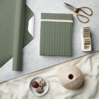 Papel De Regalo Comfy Cozy Knit Sweater Wrapping Paper - Green