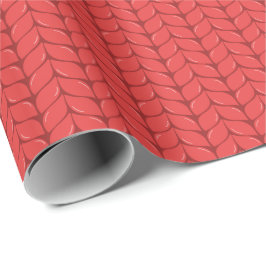 Papel De Regalo Comfy Cozy Knit Sweater Wrapping Paper - Red