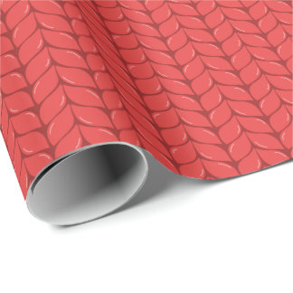 Papel De Regalo Comfy Cozy Knit Sweater Wrapping Paper - Red