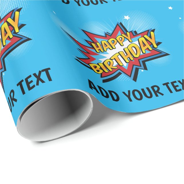 Papel de regalo cómico del cumpleaños del (Esquina del rollo)
