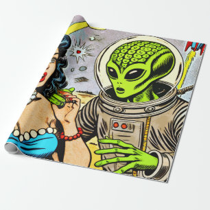 Papel De Regalo Cómics de ciencia ficción retro para extranjeros