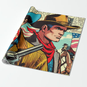 Papel De Regalo Cómics de vaquero vintage