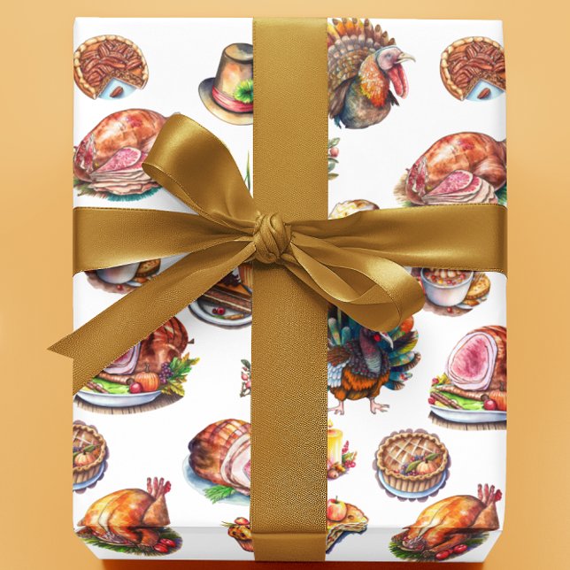 Papel De Regalo Comida de cena turca en otoño de Acción de Gracias (Subido por el creador)