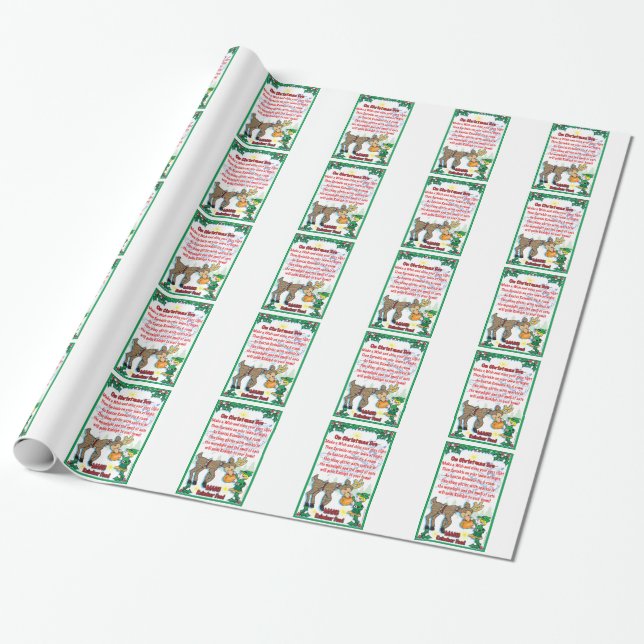 Papel De Regalo Comida de renos mágicos (Desenrollado)