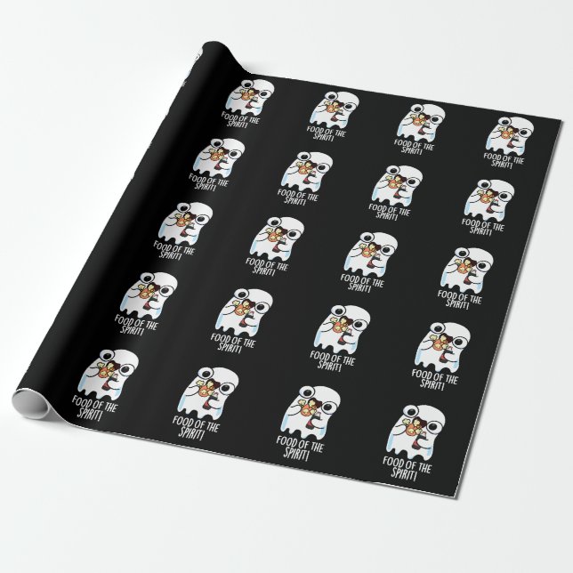 Papel De Regalo Comida Del Espíritu Chiste De Fantasma Divertido F (Desenrollado)