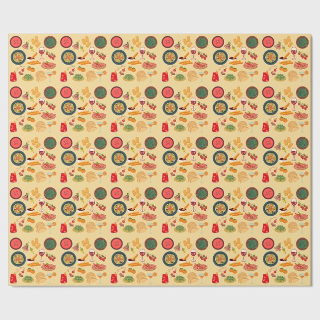 Papel De Regalo Comida España (Costura)