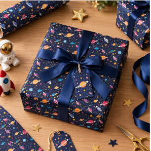 Papel De Regalo comienza hacia la luna cumpleaños 2 espacio