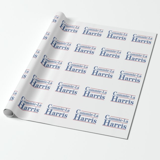 Papel De Regalo Commie-La Harris 2024 Funny Anti Kamala Harris (Desenrollado)