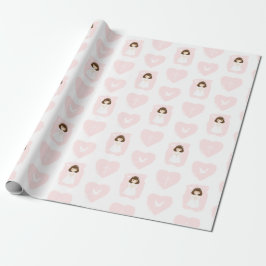 Papel De Regalo Communion Dove Brunette Chica