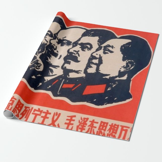 Papel De Regalo Communist Heads Propaganda Chairman Mao Stalin (Desenrollado)