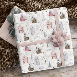 Papel De Regalo Cómodo Navidades domésticos Pink ID985
