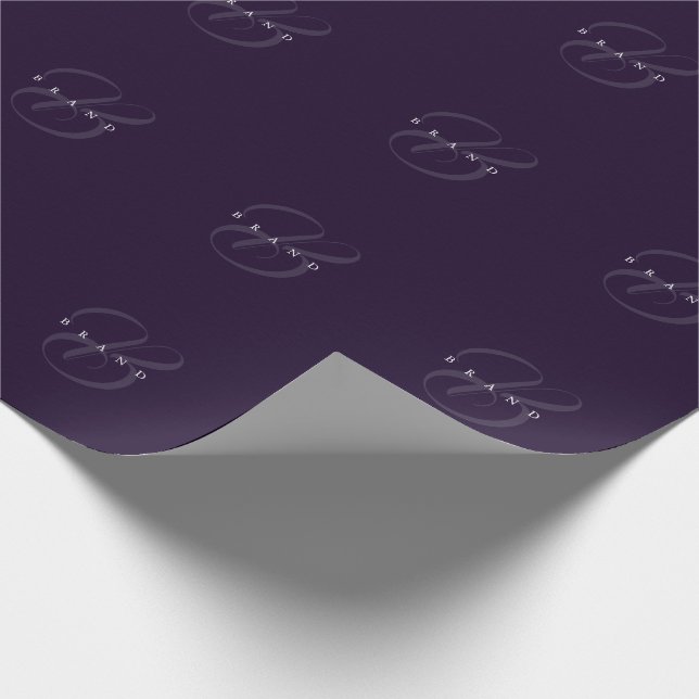 Papel De Regalo Compañía de Monograma Elegante Purple Purple de Pl (Esquina)