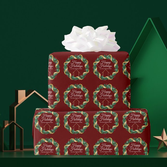 Papel De Regalo Compañía inmobiliaria Elegante Personalizado Navid (Subido por el creador)