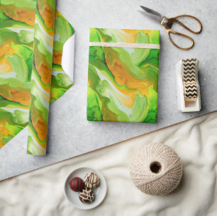 Papel De Regalo Composición con Neon Green y Golden Hues