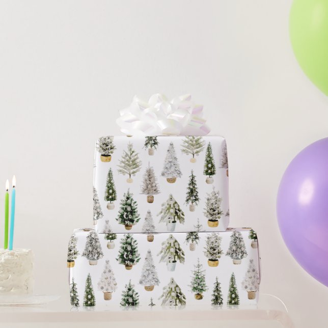 Papel De Regalo Composición de Navidad en Acuarela Boho Felicitaci (Regalos de fiesta)