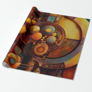 Papel De Regalo Composición de Orbe Mecánico Steampunk