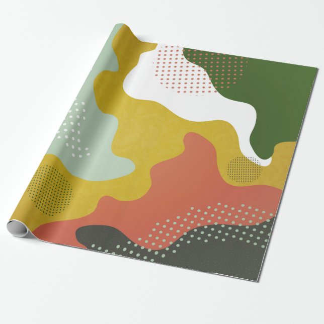 Papel De Regalo Composición geométrica abstracta moderna con decor (Desenrollado)