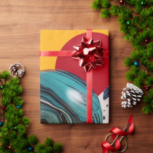 Papel De Regalo Composición geométrica abstracta y colorida