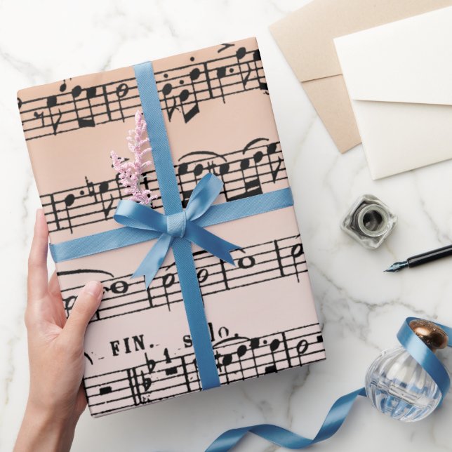 Papel De Regalo Composición musical sobre fondo degradado (Regalar)