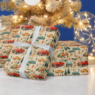 Papel De Regalo Compradores de camiones de autos antiguos Navidade