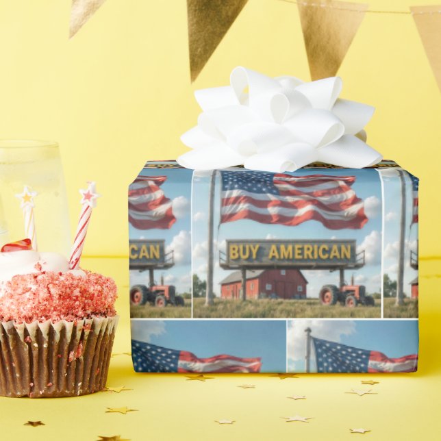 Papel De Regalo Comprar Señal Americana Con Granero y Tractor (Fiesta de cumpleaños )