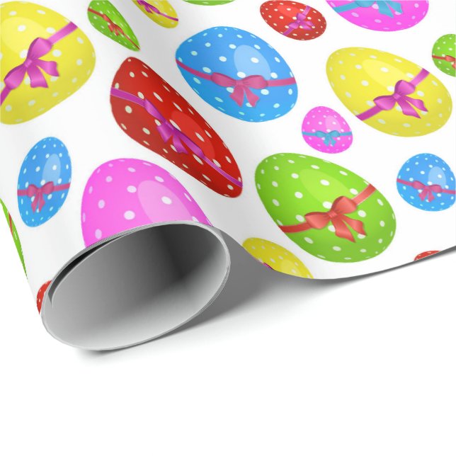 Papel De Regalo Comprimido Patrón de Huevos de Pascua fiesta envol (Esquina del rollo)