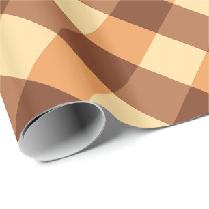 Papel De Regalo Comprobación de búfalo grande, marrón claro y amar