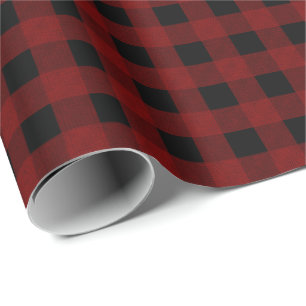 Papel De Regalo Comprobación de búfalo rojo