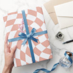 Papel De Regalo Comprobación de la colección de Bodas de oro Rosa<br><div class="desc">Productos modernos bohemias de color rosa dorado para bodas nupciales. Diseño de cheques retro retro y moderno,  placas de papel a cuadros retorcidas con un bonito y elegante color oro y blanco rosa de moda.</div>