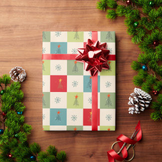 Papel De Regalo Comprobaciones de Navidades de mediados del siglo