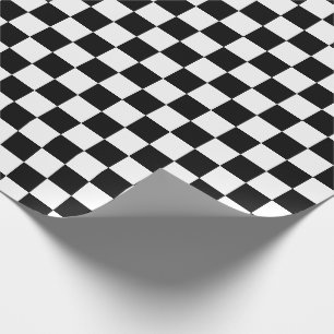 Papel De Regalo Comprobadores de tablero de cheques blanco y negro
