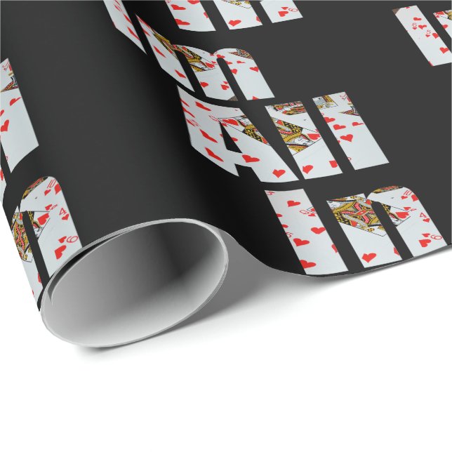 Papel De Regalo Comprometido: Todo En El Póquer, (Esquina del rollo)