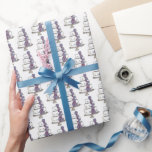 Papel De Regalo Compromiso con la ducha de novias de Boda en nivel<br><div class="desc">El papel de envolvimiento presenta un ilustracion original de marca de un delicioso pastel de boda de tres niveles coronado con escarcha blanca y flores de fondant violeta. Ideal para bodas, compromisos, duchas de novias, aniversarios y más. Este diseño también está disponible en otros productos. ¿No ves lo que estás...</div>
