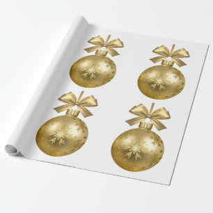 Papel de regalo con adorno de bola de copo de niev