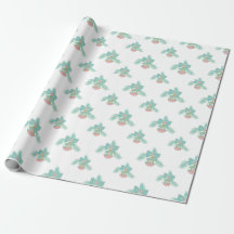 Papel de regalo con adornos Retro Rosa y Aqua