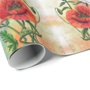 Papel de Regalo con Amapolas