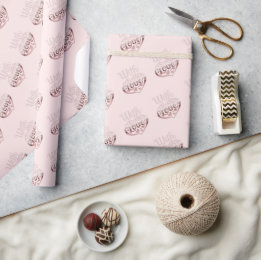Papel De Regalo Con amor Valentine rosa corazones dorados rosados