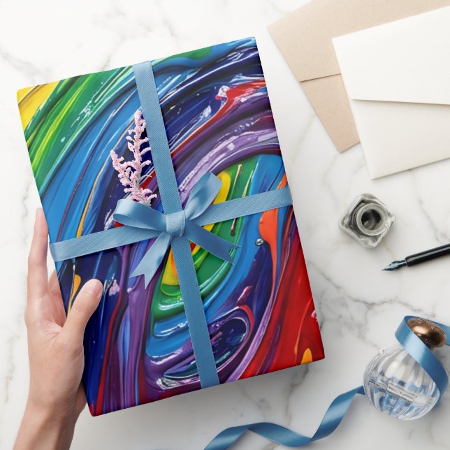 Papel de regalo con arco de arcoíris abstracto (Regalar)
