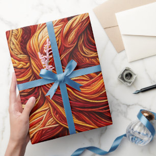 Papel de regalo con bailarina abstracta hilo rojo