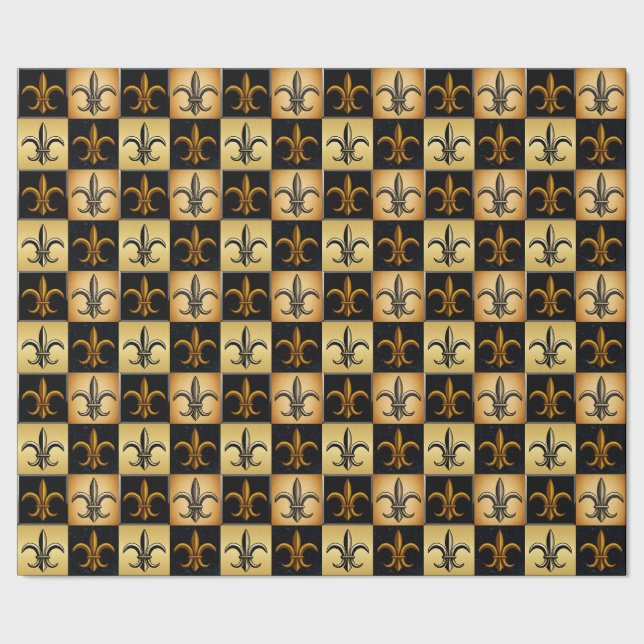 Papel de regalo con baldosas de Flor de Lis (Costura)