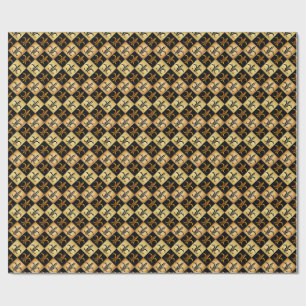 Papel de regalo con baldosas pequeñas de lis