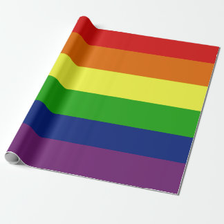 Papel de regalo con bandera arco iris de la comuni